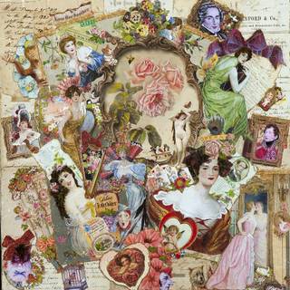 Victorian collage wallpaper