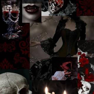 Gothic aesthetic collage wallpaper