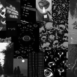Gothic aesthetic collage wallpaper