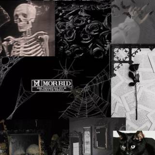 Gothic aesthetic collage wallpaper