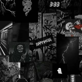 Gothic aesthetic collage wallpaper