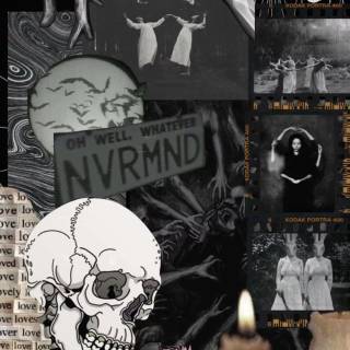 Gothic aesthetic collage wallpaper