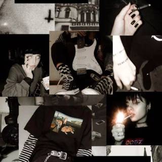 Gothic aesthetic collage wallpaper