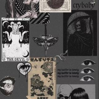 Gothic aesthetic collage wallpaper