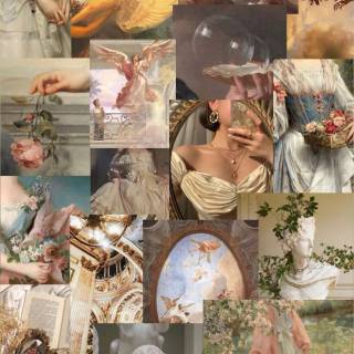 Victorian aesthetic collage wallpaper