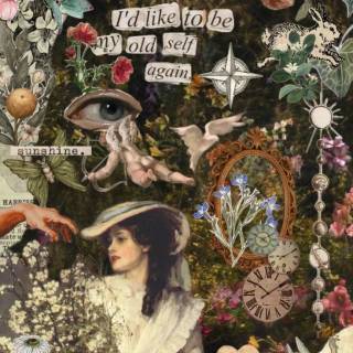 Victorian aesthetic collage wallpaper