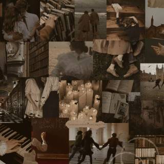 Victorian aesthetic collage wallpaper