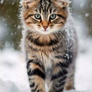 AI winter kittens wallpaper