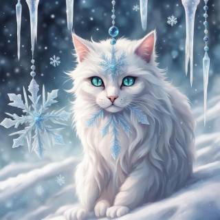 AI winter kittens wallpaper