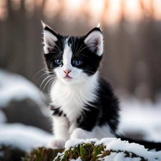 AI winter kittens wallpaper