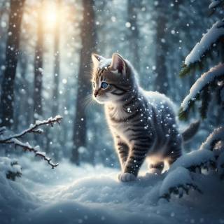 AI winter kittens wallpaper