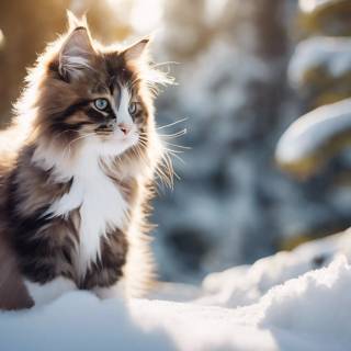 AI winter kittens wallpaper