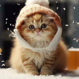 AI winter kittens wallpaper