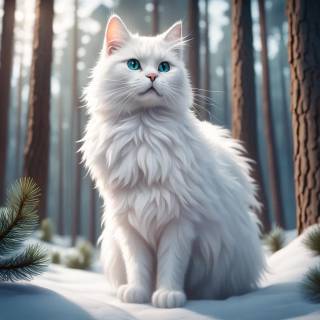 AI winter kittens wallpaper