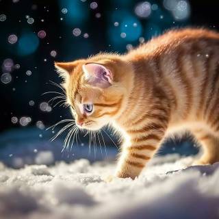 AI winter kittens wallpaper