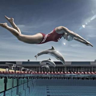 Female swimmer wallpaper