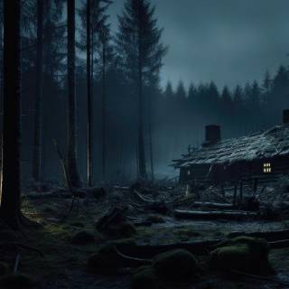 Dark cabin wallpaper