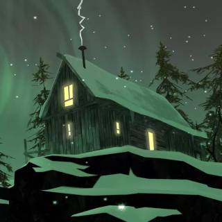 Dark cabin wallpaper