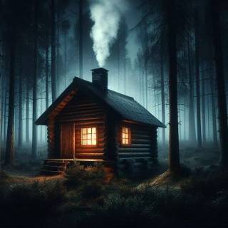 Dark cabin wallpaper