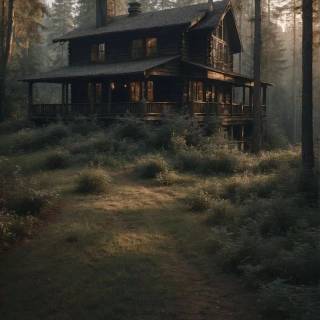 Dark cabin wallpaper