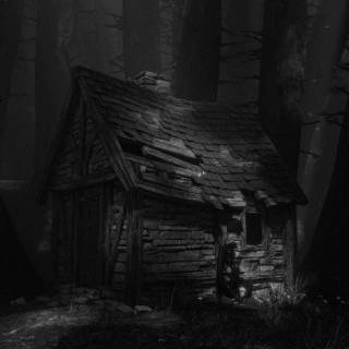 Dark cabin wallpaper