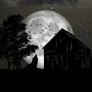 Dark cabin wallpaper