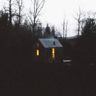 Dark cabin wallpaper