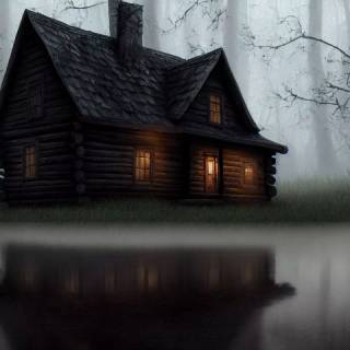 Dark cabin wallpaper