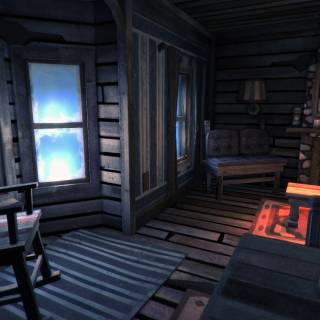 Dark cabin wallpaper