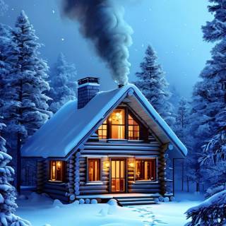 Dark cabin wallpaper