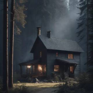Dark cabin wallpaper
