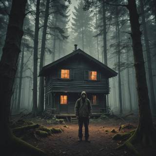 Dark cabin wallpaper