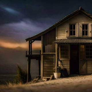 Dark cabin wallpaper