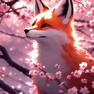 Anime fox spring wallpaper
