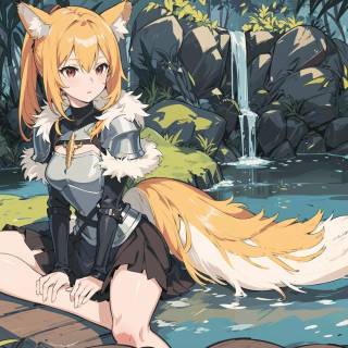Anime fox spring wallpaper