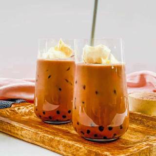 Chocolate boba wallpaper