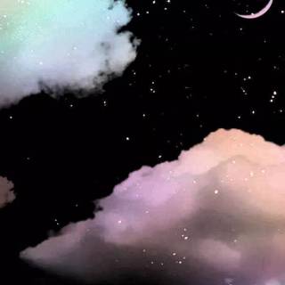Galaxy and clouds wallpaper