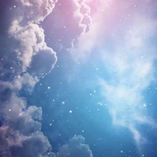Galaxy and clouds wallpaper