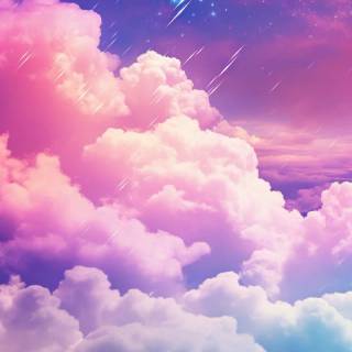 Galaxy and clouds wallpaper