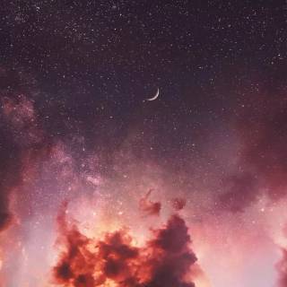 Galaxy and clouds wallpaper