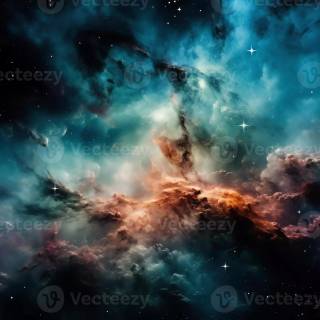 Galaxy and clouds wallpaper