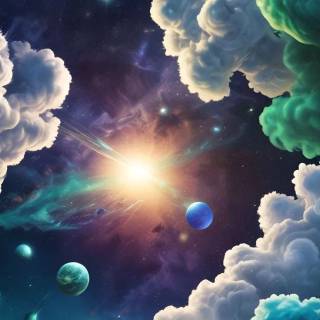 Galaxy and clouds wallpaper