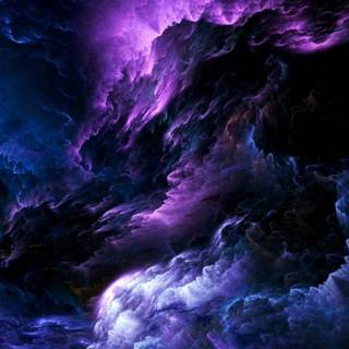 Galaxy and clouds wallpaper