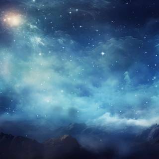 Galaxy and clouds wallpaper