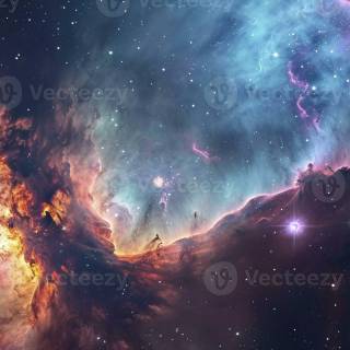 Galaxy and clouds wallpaper