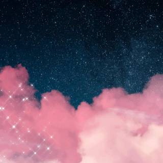 Galaxy and clouds wallpaper