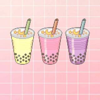 Preppy boba wallpaper