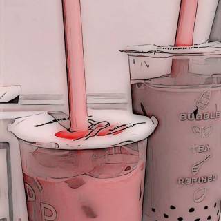Preppy boba wallpaper