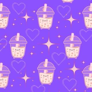 Preppy boba wallpaper