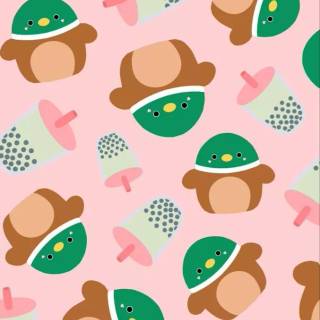 Preppy boba wallpaper